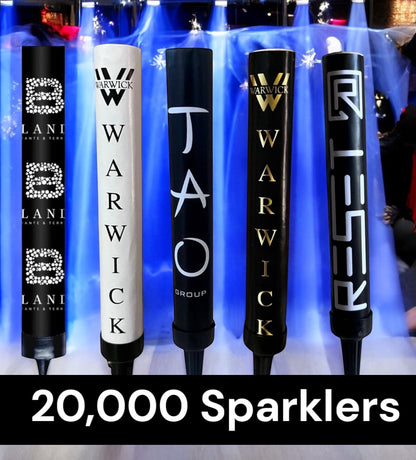 Custom Branded Traditional Sparklers • 20,000 Pack ($.55 Each) FREE Delivery!